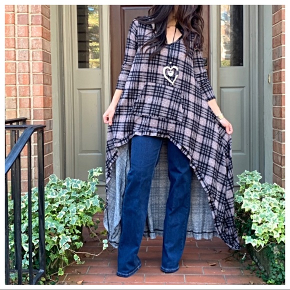 ✨LAST ONE✨Hi/low  plaid side pocket hooded dress - Picture 6 of 8
